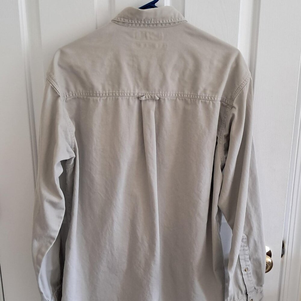 Men's Columbia Long Sleeve Button Down Shirt, Large, Light Green - Picture 3 of 6